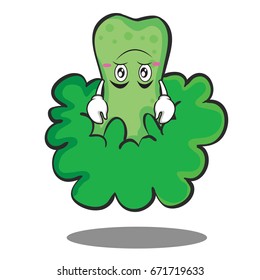 Upside down broccoli chracter cartoon style
