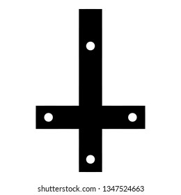 Upside Down Cross With Nail Holes Clipart