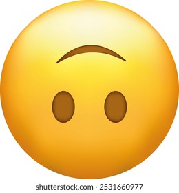 Auf den Kopf Emoji. Ein dummes Emoticon, ein umgekehrt lächelndes gelbes Gesicht.