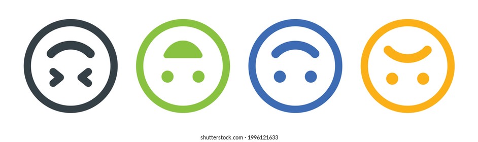 Al revés de los iconos de emoticonos se establece aislado en el fondo blanco.