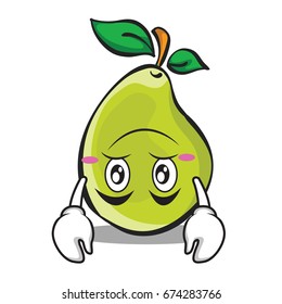 Upside down face pear character cartoon