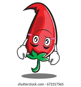 Upside down face red chili character cartoon