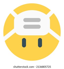 Upside down funny emoticons wearing the mask
