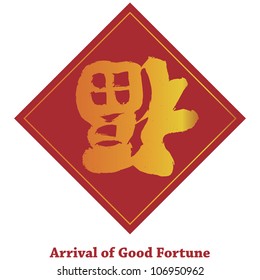 Upside Down Good Luck Chinese Word Symbolizing Arrival of Good Fortune Illustration