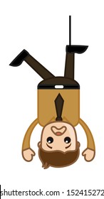 Upside Down Hanged Man - Office Corporate Cartoon People