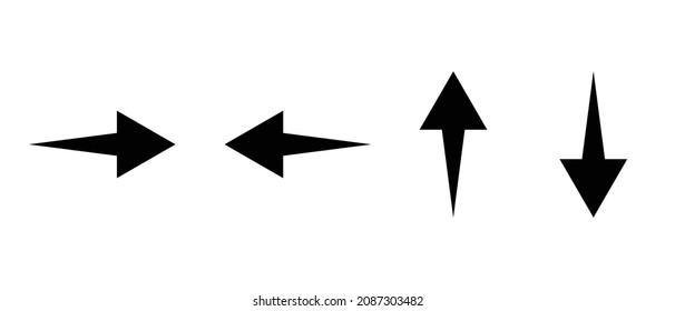 Upside down, left and right arrow icon set. vector.