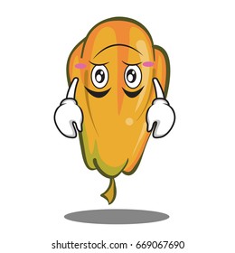 Upside down papaya cartoon character design vector illustration
