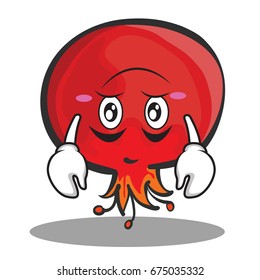 Upside down pomegranate cartoon character style