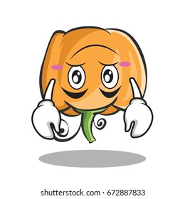 Upside down pumpkin character cartoon style