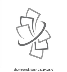 upside down stack of paper icon vector logo stationery stacked papers template