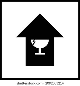 Upside and fragile  packaging symbol