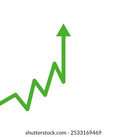 upside going arrow. Green color arrow going up business growth concept vector illustration isolated 