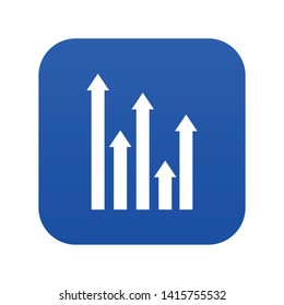 Upside growing arrows icon digital blue for any design isolated on white vector illustration