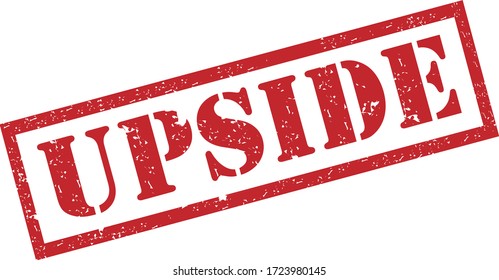 Upside Stamp. Red Text Rubber Stamp Ink - Vector.