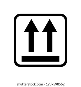 Upside. Vector illustration of top symbol on pack, isolated on blank background that can be edited and changed color. Perfect for code on packaging.
