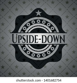 Upside-down dark badge. Vector Illustration. Detailed.