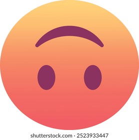 Upside-down face emoji icon. Trendy colors, popular element for social media and digital designs. Emoticon, isolated element.