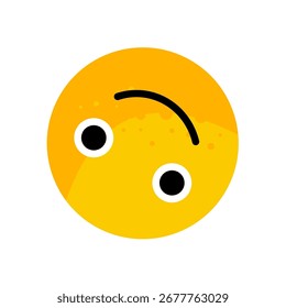 Upside-down face emoticon with subtle smile