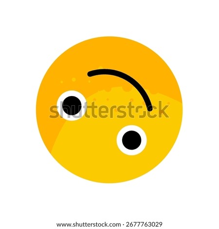 Upside-down face emoticon with subtle smile
