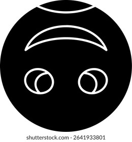 Upside-Down Face Glyph Vector Icon Design
