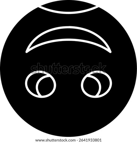Upside-Down Face Glyph Vector Icon Design