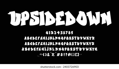Upsidedown graffiti display font Best Alphabet Alphabet Brush Script Logotype Font lettering handwritten