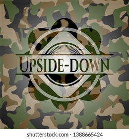 Upside-down on camo pattern. Vector Illustration. Detailed.