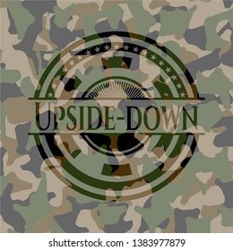 Upside-down on camo texture. Vector Illustration. Detailed.
