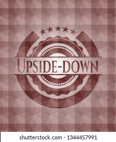 Upside-down red seamless geometric emblem.