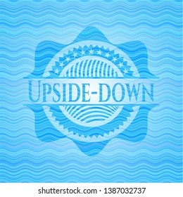 Upside-down water concept badge background. Vector Illustration. Detailed.