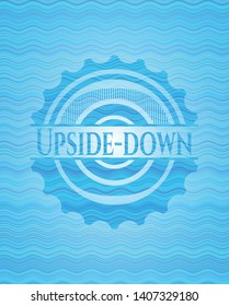 Upside-down water concept emblem. Vector Illustration. Detailed.