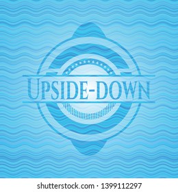 Upside-down water representation badge. Vector Illustration. Detailed.