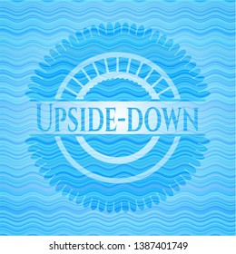 Upside-down water style emblem. Vector Illustration. Detailed.