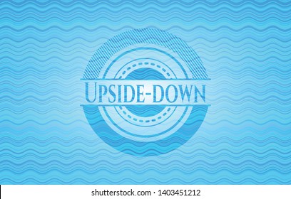 Upside-down water wave concept badge background. Vector Illustration. Detailed.