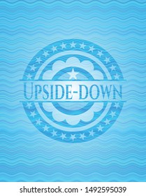 Upside-down water wave representation emblem. Vector Illustration. Detailed.