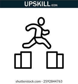 Upskill icon . Linear icon collection. Editable stroke. Vector illustration. EPS 10.