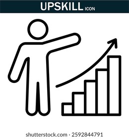 Upskill icon . Linear icon collection. Editable stroke. Vector illustration. EPS 10.