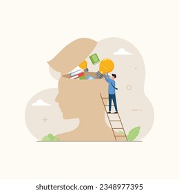 Upskill and learn new knowledge for personal growth and development illustration concept