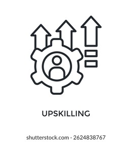 Upskilling Icon Outline Style. Vector Illustration For Graphic Design