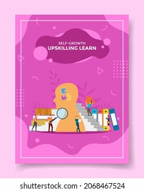 upskilling learn concept for template of banners, flyer, books, and magazine cover