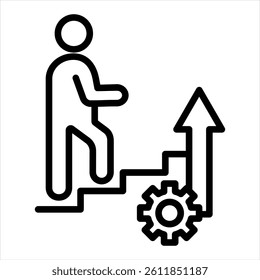 Upskilling Line Icon Vector Illustration