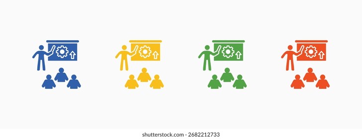 Upskilling Training Icon Set Color Colección de Estilo Múltiple