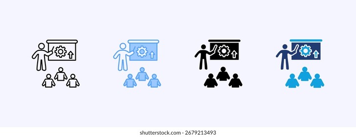Conjunto de ícones de treinamento de atualização Coleção de vários estilos