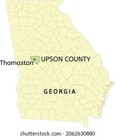 Upson County and city of Thomaston location on Georgia state map