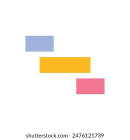 El diseño de Vector con el logo de Upstair. Tres rayas y escaleras logo