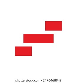 The Upstair logo vector design. Three stripes and stairs logo