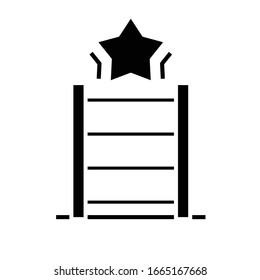 Upstairs black icon, concept illustration, vector flat symbol, glyph sign.