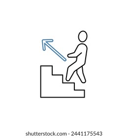 upstairs concept line icon. Simple element illustration. upstairs concept outline symbol design.