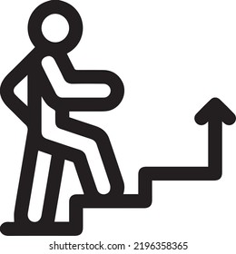 Upstairs Icon Sign Walk Man Stairs Stock Vector (Royalty Free ...