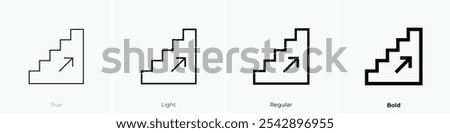upstairs icon. Thin, Light Regular And Bold style design isolated on white background